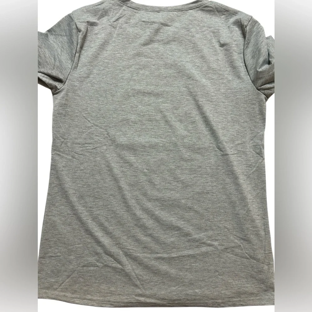 Gray T-Shirt and Shorts Set with Lip Graphic, Size L, NWOT - Picture 3 of 4